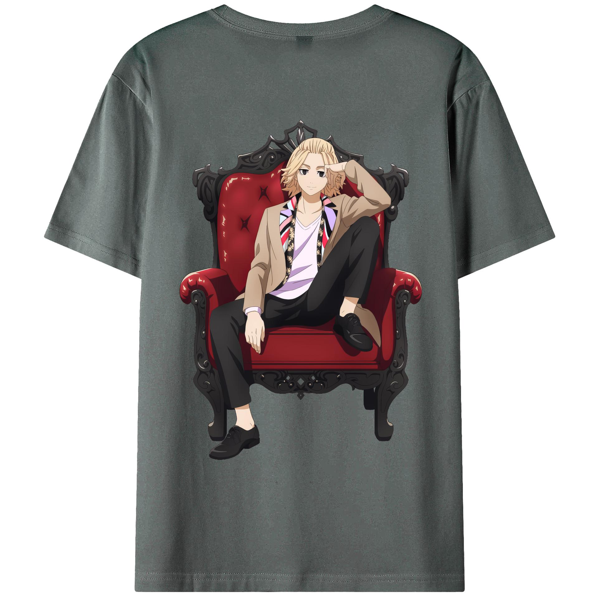 （画像用） 東京リベンジャーズ Tokyo Revengers 綿100％ メンズ半袖Tシャツ（バックプリント） 通気性